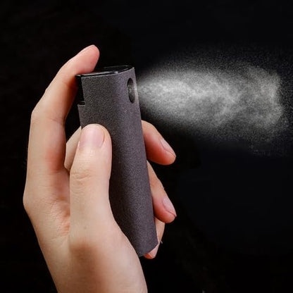 Phone Screen Cleaner Spray Bottle & Microfiber Cleaning Cloth Mini Grey Portable Tablet Mobile PC Screen Polishing Clean Set