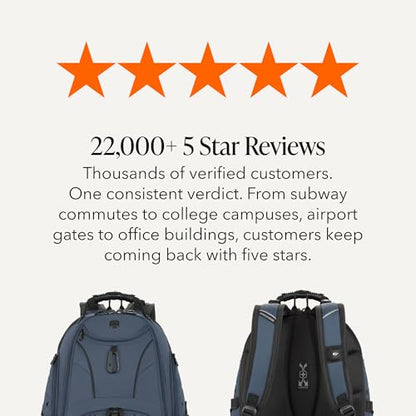 SWISSGEAR 1900 ScanSmart Laptop Backpack, Fits Most 17-Inch Laptops, TSA-Friendly Lay-Flat Design, RFID Protection, and Tablet Pocket, Black, 31L, 18.5-Inch - color: Blueberry