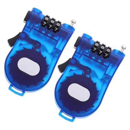 CHILDWEET 2pcs Retractable Cable Locks for Suitcase and Laptop Security Combination Wire Lock for Luggage and Travel Bags Blue TSA-Compatible