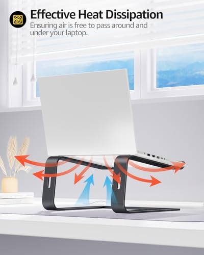 Adjustable Laptop Stand, Portable Laptop Riser, 11-15.6" (Black) | Sturdy Foldable Ergonomic Laptop Holder, Heat-Dissipation Design, Fits MacBook/Dell/HP/Lenovo for Home/Office