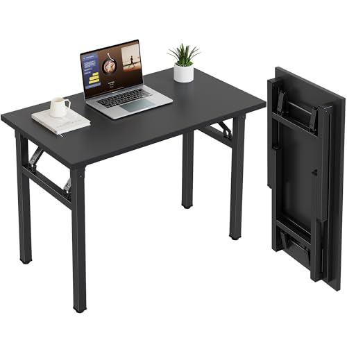 Need Small Folding Computer Desk, 35.8 Inch Writing Table, Black | No-Assembly, Sturdy Foldable Desk for Home Office, Bedroom, Dorm Room, Student Study, Collapsible, Compact, Easy Storage - color: Black, size: 35.8 inches