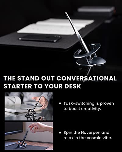 novium Hoverpen Interstellar - Space Black, Ballpoint Pen | Unique Conversational Starter, Premium Futuristic Design, Precision Flow Ink, Schmidt Ballpoint Cartridges - color: Space Black, style: Standard