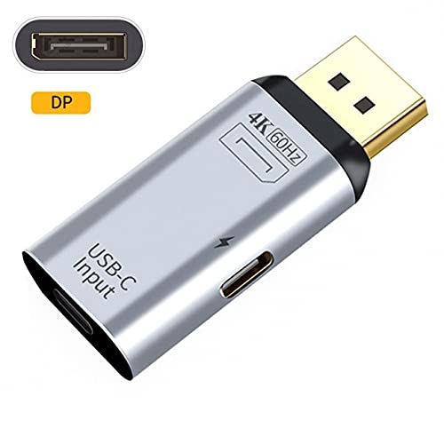 USB-C Type C Female Source to Displayport DP Sink HDTV & PD Power Adapter 4K 60hz 1080p for Phone & Laptop
