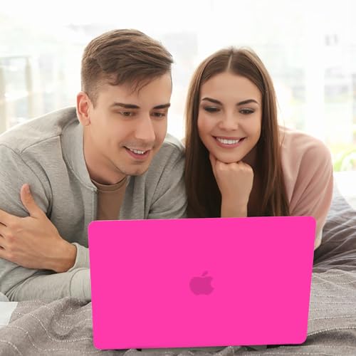 B BELK for MacBook Air 13.3 inch Case Model A2337 A2179 A1932 Bright Rose | MacBook Air Case 2021 2020 2019 2018 M1 Chip Touch ID, Plastic Laptop Hard Shell + 2 Keyboard Covers + Screen Protector - color: Bright Rose