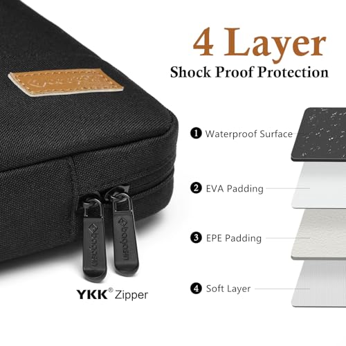 bagasin 13.3 Inch Laptop Sleeve Case TSA Friendly | Laptop bag fits MacBook Pro 14, Water-resistant - color: Black, size: 13-13.3