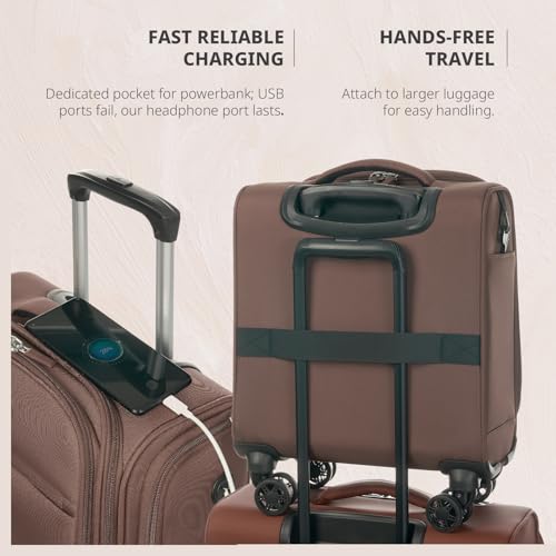 Verage Underseat Carry On Luggage with Wheels, 14.5-Inch Spinner Small Suitcase, Softside Lightweight Travel Bag for Men and Women, Airplane Carry On Bag, Chestnut Brown - color: Chestnut Brown, size: Basic Underseat