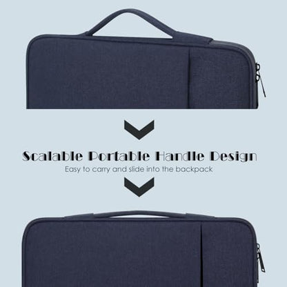 ProElife 13 Inch Laptop Sleeve for MacBook Neo, Retractable Handle, Navy | Precision Fit, Soft Inner Lining Padded, Anti-Scratch, Extra Attached Pocket, Travel Carry Laptop Bag for Home Office - color: Navy Blue