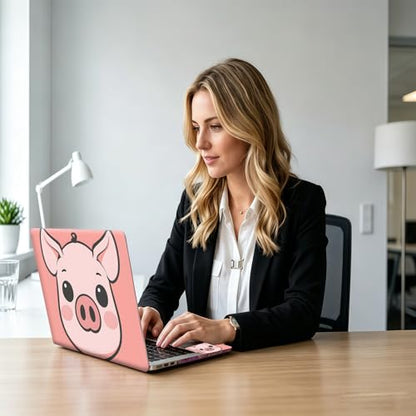 Minimalist Pink Pig Face Universal Laptop Skin Sticker 3PCS, Protective Decal Trim-to-Fit 11.6" 13.3" 14" 15.6" Laptop Vinyl Cover, Removable Anti-Scratch Computer Decal Protector - color: Minimalist Pink Pig Face