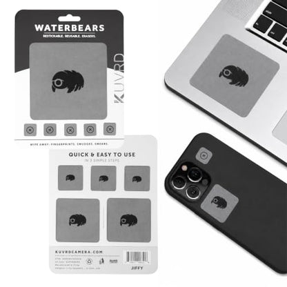 KUVRD Waterbear - Electronic Screen Cleaner Pads, Phat Pack | Extra-large reusable stick-on microfiber pad designed for car touchscreens, laptop displays, and tablets - size: Single Phat Pack