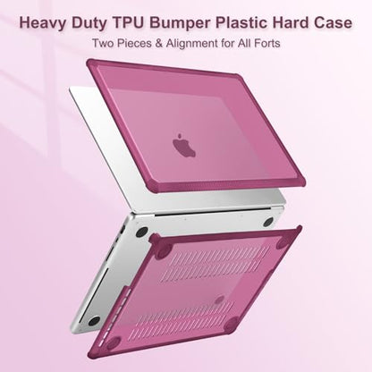 MOSISO Compatible with MacBook Pro 14 inch Case M5 M4 M3 M2 M1 2026-2021 | 3 in 1 Kit Anti-Crack Hard Shell with TPU Bumper, A3427 A3426 A3434 A3112 A3185 A3401 A2918 A2992 A2779 A2442, Wine Red - color: Wine Red