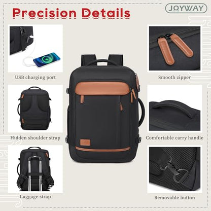 Joyway Expandable Carry on Luggage Sets Airline Approved, Lightweight Hard Shell 20 Inch Carry-on Suitcase with Spinner Wheels - color: Black, size: Carry on luggage