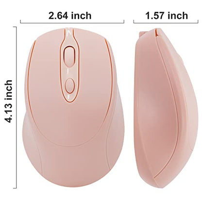 Bluetooth Mouse,Rechargeable Wireless for Laptop/iPad/MacBook Pro/Air, Silent Mouse Portable Slim for Surface Pro/PC/Lenovo/Samsung Tablet (Pink) - color: Pink