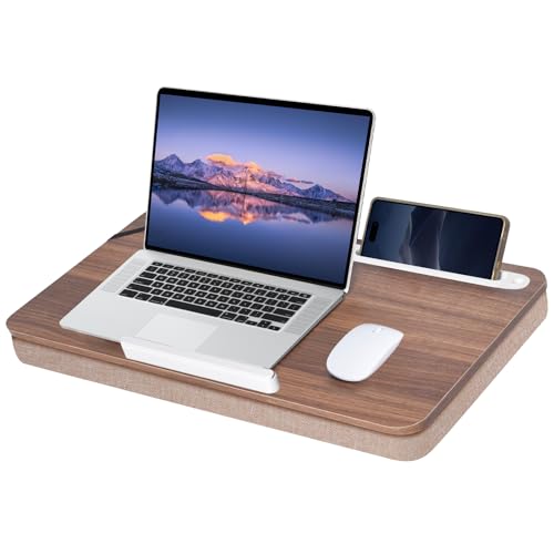 wishacc Lap Desk 24 inches Extra Large - Versatile and Comfortable for Work and Leisure - color: Walnut, size: Large 24*14 in
