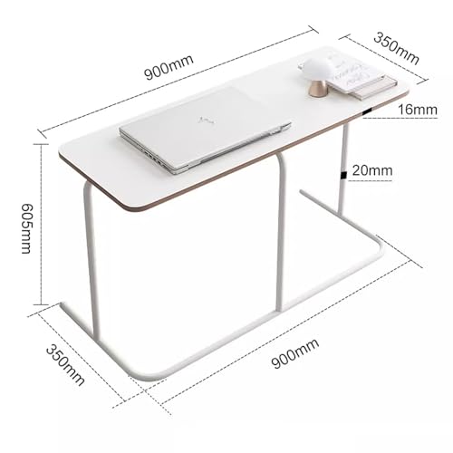Hospital Bed Tables Particleboard Nightstand, Laptop Bedside Table, C Shaped Side Table, Home Work Sofa Side Table with Silent Feet for Home, Hospitals(90x35x60.5cm) - size: 90x35x60.5cm