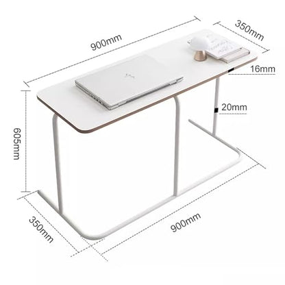 Hospital Bed Tables Particleboard Nightstand, Laptop Bedside Table, C Shaped Side Table, Home Work Sofa Side Table with Silent Feet for Home, Hospitals(90x35x60.5cm) - size: 90x35x60.5cm