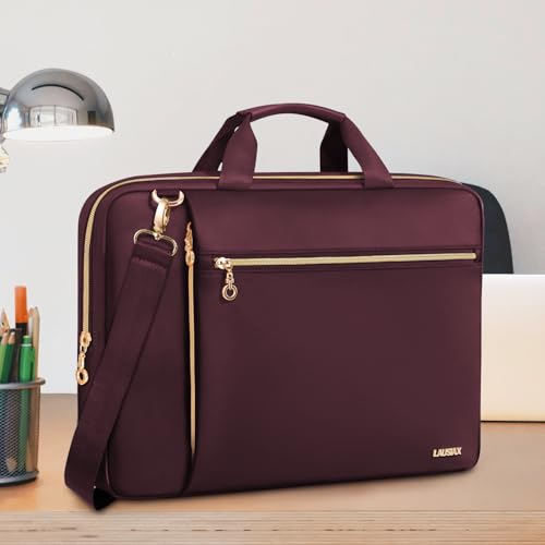 Laptop Bag Case for Women Men Messenger Briefcase Bag, 15.6 16 Inch | Compatible with MacBook Pro M5/HP OmniBook Omen Envy/Dell Pro Inspiron/Lenovo Yoga IdealPad, Carrying Computer Bag, Red - color: Wine Red, size: 15.6 inch