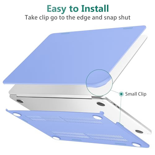 May Chen for 2026 MacBook Air 15 inch Case 2025 2024 2023 A3448 M5 A3241 M4 A3114 M3 A2941 M2 with Liquid Retina Display & Touch ID, Plastic Hard Shell with Keyboard Cover - Serenity Blue - color: Matte Serenity Blue