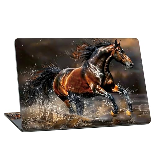Universal Laptop Skin Sticker with 2 Wrist Pad Skins, Waterproof Scratch Resistant Vinyl Laptop Cover Decal, Cut to Fit for 11–15.6 Inch MacBook HP Dell Lenovo, Horse - color: Horse