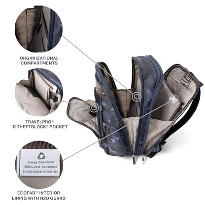 Travelpro Platinum Elite Laptop Travel Backpack, Business, Water Resistant, Men and Women - color: Navy Camouflage, size: 16 inches