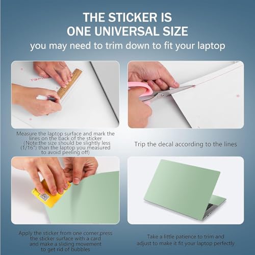 Laptop Skin Sticker Decal 15-15.6 Inches, Universal Reusable Vinyl Sticker for 12.1 13 13.3 14 15.4 Inches Netbook/Notebook PC, Waterproof & Scratch-Resistant (Mint Green - Gradient) - color: Mint Green - Gradient