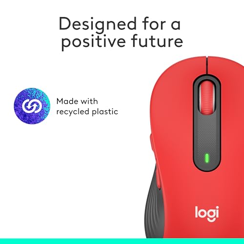 Logitech Signature M650 L Full Size Wireless Mouse Large Sized Hands - Red - color: Classic Red