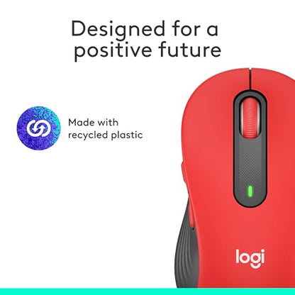 Logitech Signature M650 L Full Size Wireless Mouse Large Sized Hands - Red - color: Classic Red