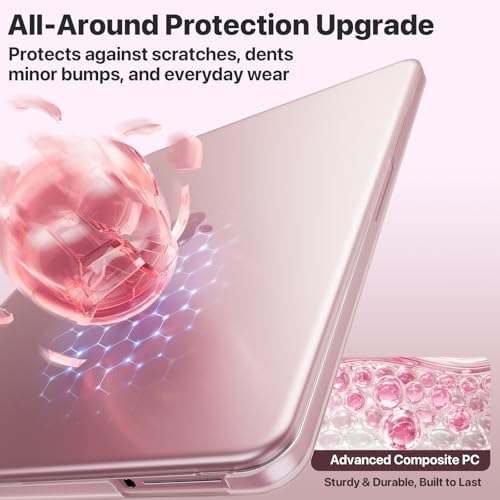 Soonjet Invisible Armor for MacBook Neo Case 13 inch 2026 Mac Laptop Cover | Ultra Thin & Light | Anti Fingerprint, Scratch Resistant | Protective Hard Shell | Pink Matte Finish A3404 | Blush Clear - color: Blush Clear
