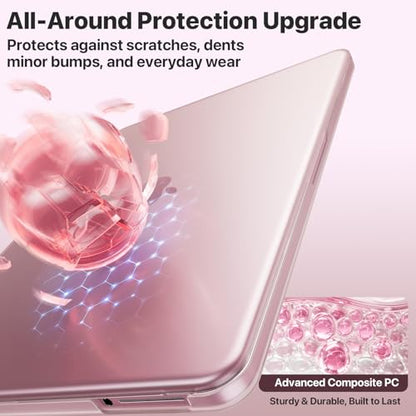 Soonjet Invisible Armor for MacBook Neo Case 13 inch 2026 Mac Laptop Cover | Ultra Thin & Light | Anti Fingerprint, Scratch Resistant | Protective Hard Shell | Pink Matte Finish A3404 | Blush Clear - color: Blush Clear