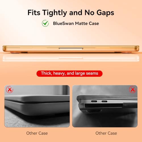 BlueSwan Matte Case for MacBook Air 15 inch M5 M4 M3 M2 Chip 2026-2023 | 100% Color Match, Anti Fingerprint & Scratch, Grippy Finish, Protective Hard Shell, Ultra Thin, Easy Snap-On - color: Matte Cosmic Orange