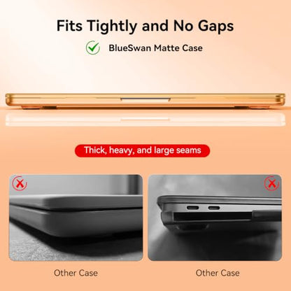 BlueSwan Matte Case for MacBook Air 15 inch M5 M4 M3 M2 Chip 2026-2023 | 100% Color Match, Anti Fingerprint & Scratch, Grippy Finish, Protective Hard Shell, Ultra Thin, Easy Snap-On - color: Matte Cosmic Orange