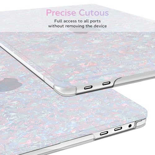 BELKA for MacBook Pro 13 inch Case M2 M1 2025 2024 2023 2022 2021-2016 | Model A2338 A2251 A2289 A2159 A1989 A1708 A1706, Plastic Hard Shell Case with Keyboard Cover & Screen Protector, Shiny Pearl - color: Shiny Pearl