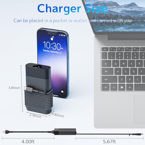 65W 45W USB C Laptop Charger for HP Pavilion Chromebook EliteBook Spectre | Power Supply Compatible with HP Spectre x360, ProBook 440 450 G9 G10, Elite x2 1012, Envy x360, L65505-002 SM65CL AC Adapter - size: 65W USBC