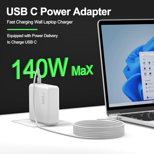 Compatible with MacBook Pro Charger 140W USB C Fast Charger Adapter | for Mac Pro/Air M2 M3 M4 M5 16, 15, 14, 13 Inch iPad Pro iPhone Samsung Galaxy and All Type C Device