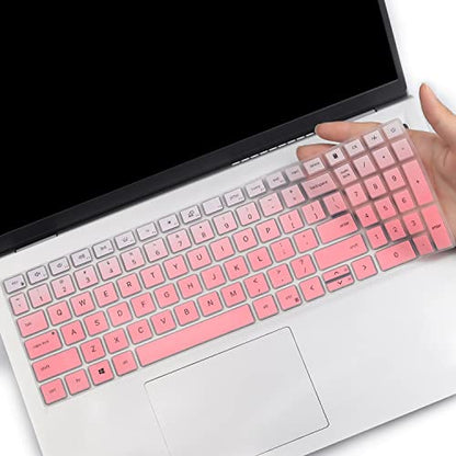Keyboard Cover for 15.6" Dell 15 Laptop DC15250 DC15255, Dell Inspiron 15 3510 3511 3515 3525 3530 3535 5510 5515 5518 7510, Vostro 3510 3520 3530 5510 5515 15.6, Latitude 3520/Inspiron 7610 - color: GradualPink