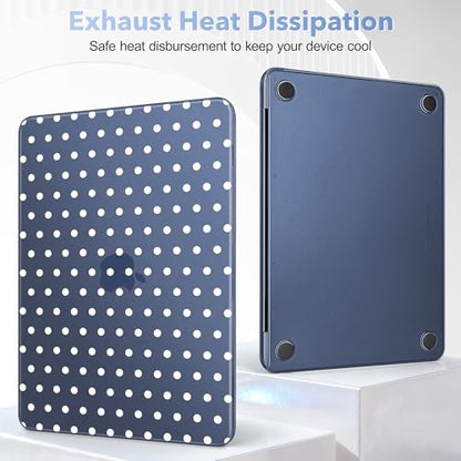 May Chen for MacBook Neo Case 13 inch 2026 | 100% Match Official Color | Pattern printing, Anti-Crack & Scratch & Fingerprint | Protective Hard Shell Cases Laptop Model A3404, Indigo - White Polka dot - color: Indigo - White Polka dot