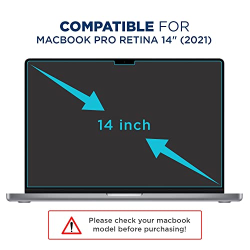 Tech Armor Magnetic Privacy Film Screen Protector Designed for MacBook Pro Retina 14 Inch 2021, Easy Magnet Removal 1 Pack