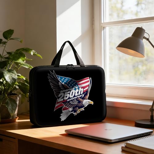 Laptop Bag 10 Inch,Resistant Shockproof Laptop Sleeve Case Protective Cover Carrying Case with Handle Compatible for HP Dell Lenovo Acer Asus Notebook Computer,America 250 Eagle Flag - color: America 250 Eagle Flag, size: 9-10.5 in