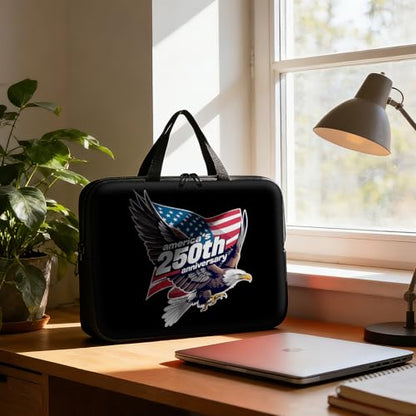 Laptop Bag 10 Inch,Resistant Shockproof Laptop Sleeve Case Protective Cover Carrying Case with Handle Compatible for HP Dell Lenovo Acer Asus Notebook Computer,America 250 Eagle Flag - color: America 250 Eagle Flag, size: 9-10.5 in