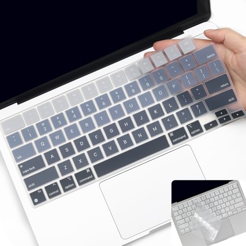 2 Pack Keyboard Cover for 2026 MacBook Neo 13" (Touch ID) & MacBook Pro 14"/16" M5-M1 Pro/Max, M5-M2 & MacBook Air 13"/15" M5-M1, Keyboard Protective Skin US Layout-BlackGradual - color: BlackGradual+TPU