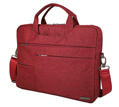 Multifunctional Briefcase,Muti-Pockets Laptop Case Bag For 15.6 inch-16 inch Laptop Computer - color: Wine Red