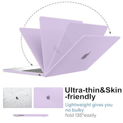 AKIT Compatible with MacBook Air 13 inch Case 2026 2025-2022 M5/M4/M3/M2 A3449 A3240 A3113 A2681, Slim Matte Plastic Hard Shell Case+Screen Protector+Keyboard Cover for MacBook Air 13.6 inch, Violet - color: Violet