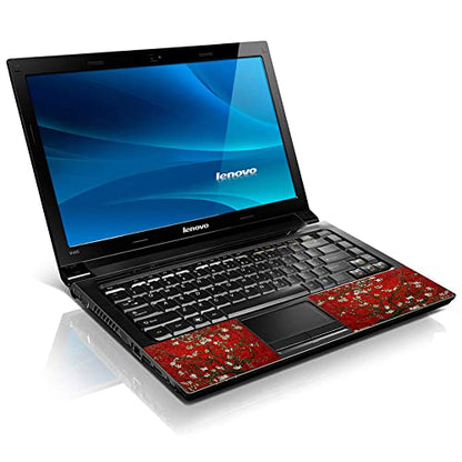 LSS 17 17.3 Inches Laptop Notebook Skin Sticker with 2 Wrist Pads - Reusable Cover Protector Vinyl Sticker Cover Decal Fits 17" - 19" HP Asus Acer Samsung - Red Almond Trees Pattern - color: Red Almond Trees, size: 17" - 19"