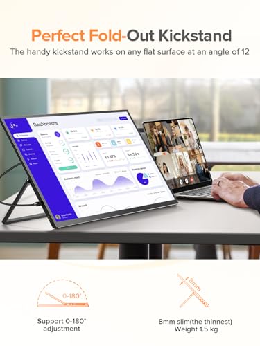 EVICIV Portable Monitor 100Hz 21.5”, 100% DCI-P3 QLED 1ms Gaming Monitor | FreeSync, 400Nits, USB-C & HDMI, VESA & Stand, Large Travel Second Screen for Laptop, Computer, Game Consoles - size: 21.5 Inches