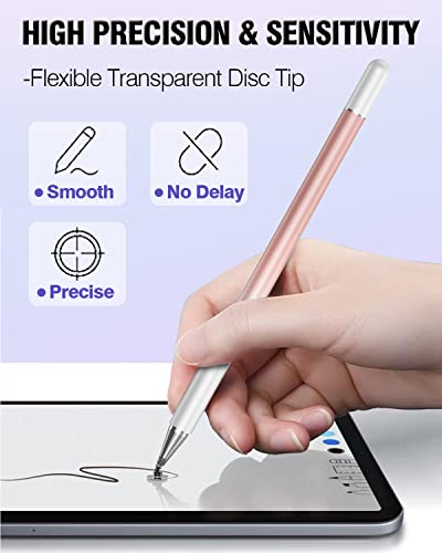 Stylus Pens for Touch Screens, 2 in 1 High Precision Universal Stylus Pen for iPad Compatible with Apple, iPhone, iPad, Android, Microsoft Tablets, Phones, 3 Pack - Blue, Pink, Purple - color: Blue, Pink, Purple