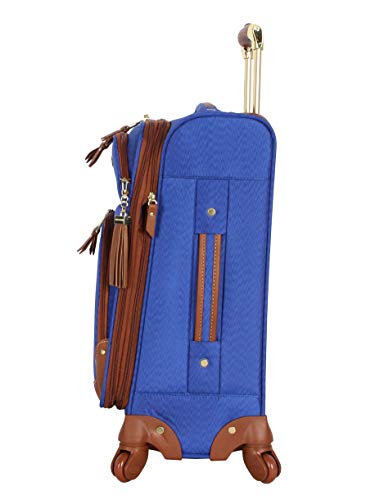 steve madden Designer Luggage Collection - Lightweight Softside Expandable Suitcase for Men & Women - Durable 20 Inch Carry On Bag with 4-Rolling Spinner Wheels, Global Blue, 20in, Spinner - color: Global Blue, size: 20 inches