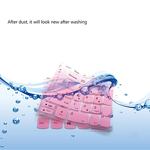2 Pack Keyboard Cover for Lenovo IdeaPad 3 15.6'' 17.3'', Yoga C740 C940 15.6, IdeaPad L340 S340 320 330 330s 520 720s 130 S145 15.6, IdeaPad 320 330 17.3/ThinkBook 15 Keyboard Skin - color: OmbrePink+Clear
