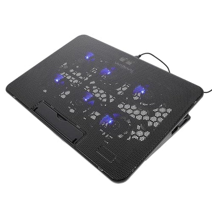 Laptop Cooling Pad with 6 Quiet Fans 15.6-inch Cooling Stand USB Powered Cooler Holder for Gaming and Office Laptops Black