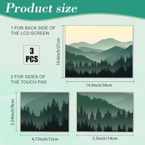 PLIGREAT Mountain Forest Laptop Decals Sticker Skin Cover, Laptop Stickers Skins Decal Fits 12" 13" 13.3" 14" 15" Laptops Universal Removable Vinyl Netbook PC Cover Decal - color: Mountain Forest