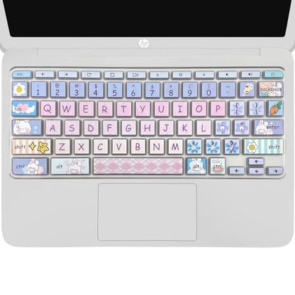 Cute Silicon Keyboard Cover Skin for HP Chromebook 11 x360 11.6", Chromebook 11 G2/G3/G4/G5/G6 EE/G7 EE 11.6’’,HP Chromebook 14-ca 14-ak14-X Series, HP Chromebook 14 G2 G3 G4 G5, Cute Bunny - color: Cute Bunny