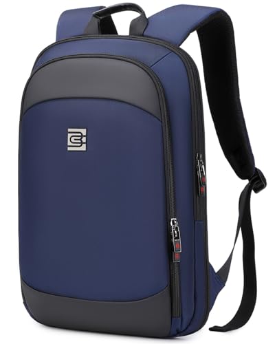 Business Backpack for Men 15.6 Inch,Slim & Expandable Waterproof Travel Laptop Backpack - color: Blue